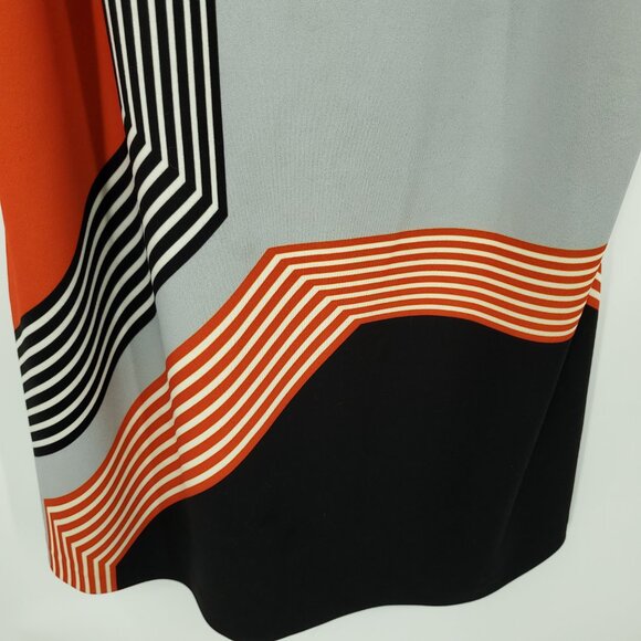 Milly of New York Reed Angular Mini Dress 8 Gray/Red - Picture 8 of 15